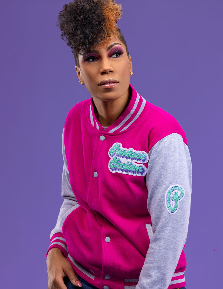 Fresh Season Varsity Jacket Hot Pink/Mint Green/Light Purple