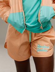 Women's "Cold Summer" Nylon Shorts - Mint/Peach Colada