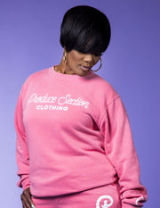 Unisex "Script Logo" Lightweight Crewneck - Cerise