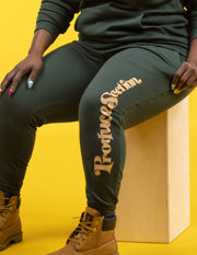 Women's Chill Mode Joggers - Forest Green/Sand