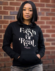 Produce Section Clothing Women's "Fresh For Real" Hoodie - Black/Colada
