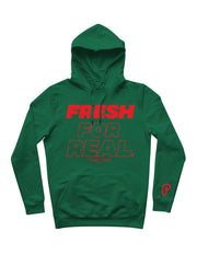 Men's "Fresh For Real" Hoodie - Dark Green/Red