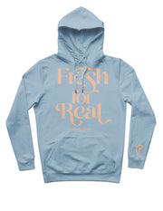 Produce Section Clothing Women's "Fresh For Real" Hoodie - Misty Blue/Colada