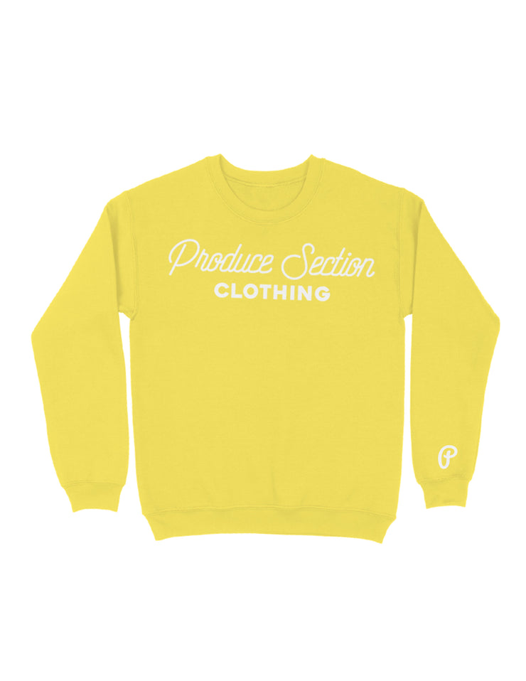 Unisex "Script Logo" Lightweight Crewneck - Lemon