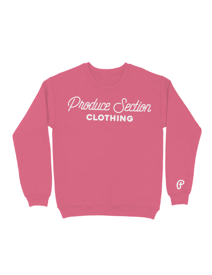 Unisex "Script Logo" Lightweight Crewneck - Cerise