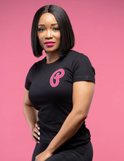 Women's Highlighter Pink "P Logo" Tee