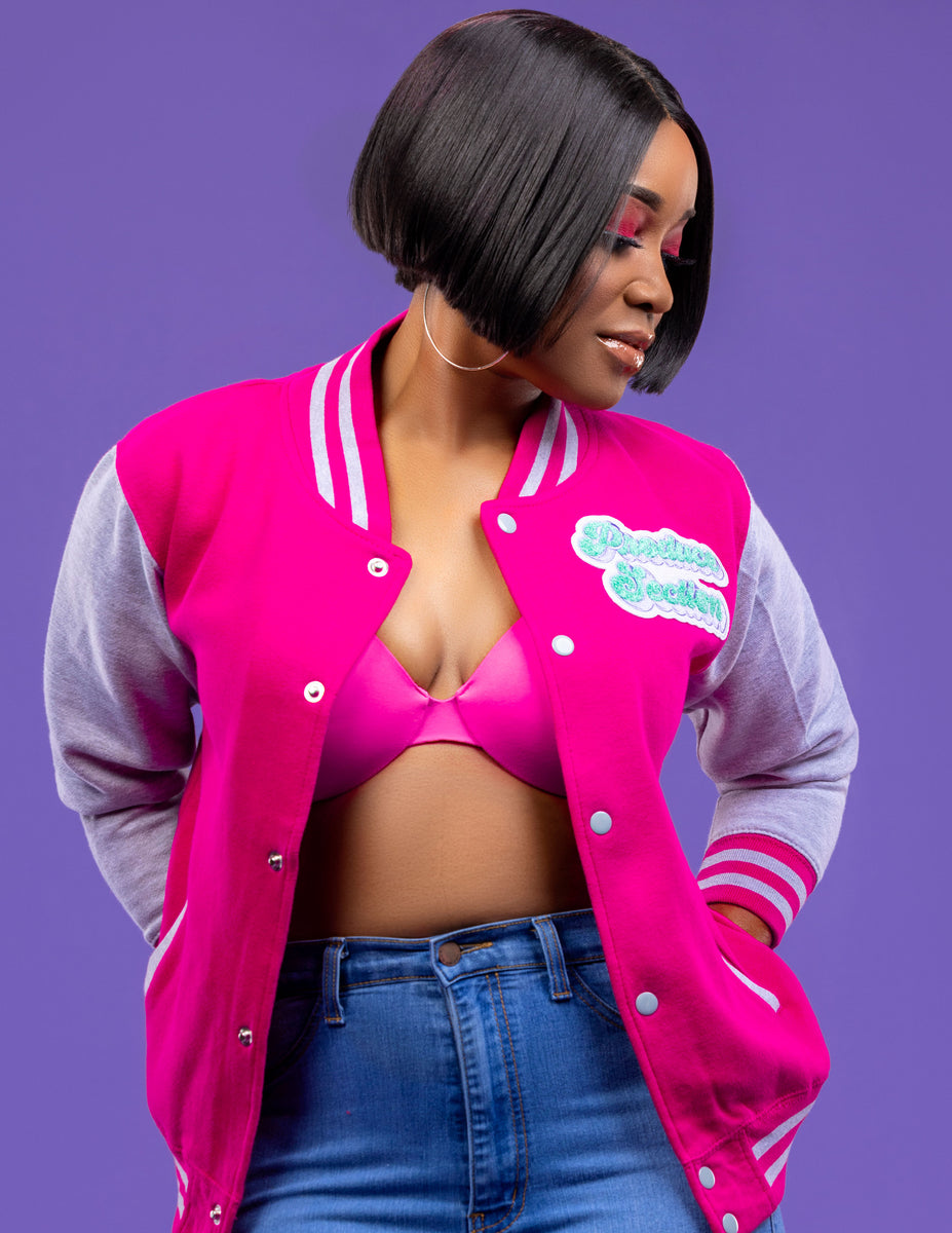 Fresh Season Varsity Jacket Hot Pink/Mint Green/Light Purple