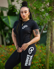 Women's "P Logo" Tee - Black
