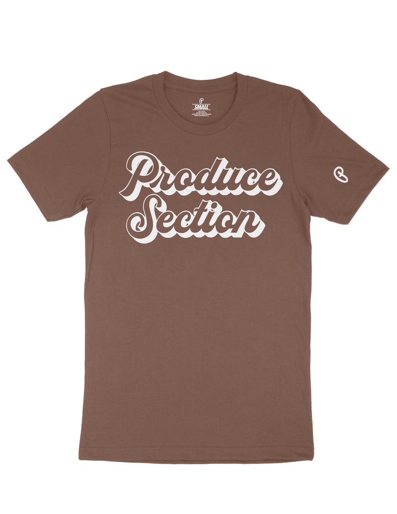 Women's - Shadow Script Logo Tee - Chestnut – Produce Section Clothing
